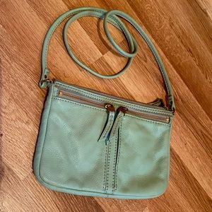Fossil Erin Pebble Leather Crossbody Mint Green Handbag